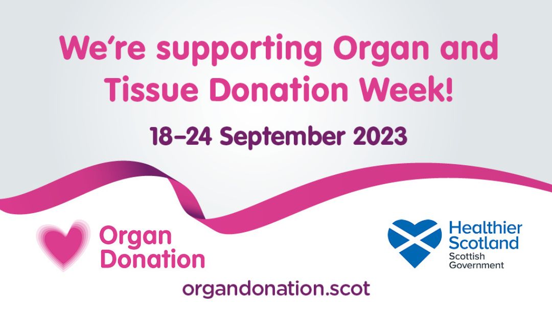 picture reads - we're supporting organ and tissue donation week, 18-24 September 2023