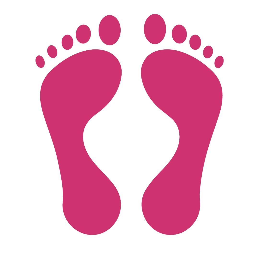 A graphic of feet