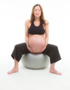 woman on birthing ball