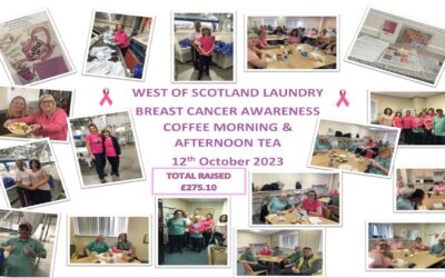 Staff at West of Scotland Laundry Raise funds for Breast Cancer Awareness