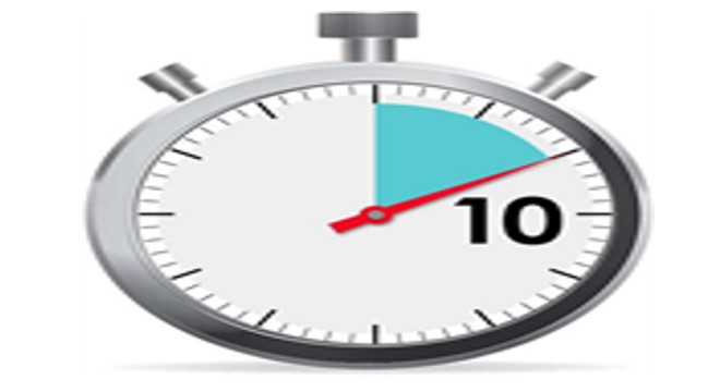 A timer displaying ten minutes