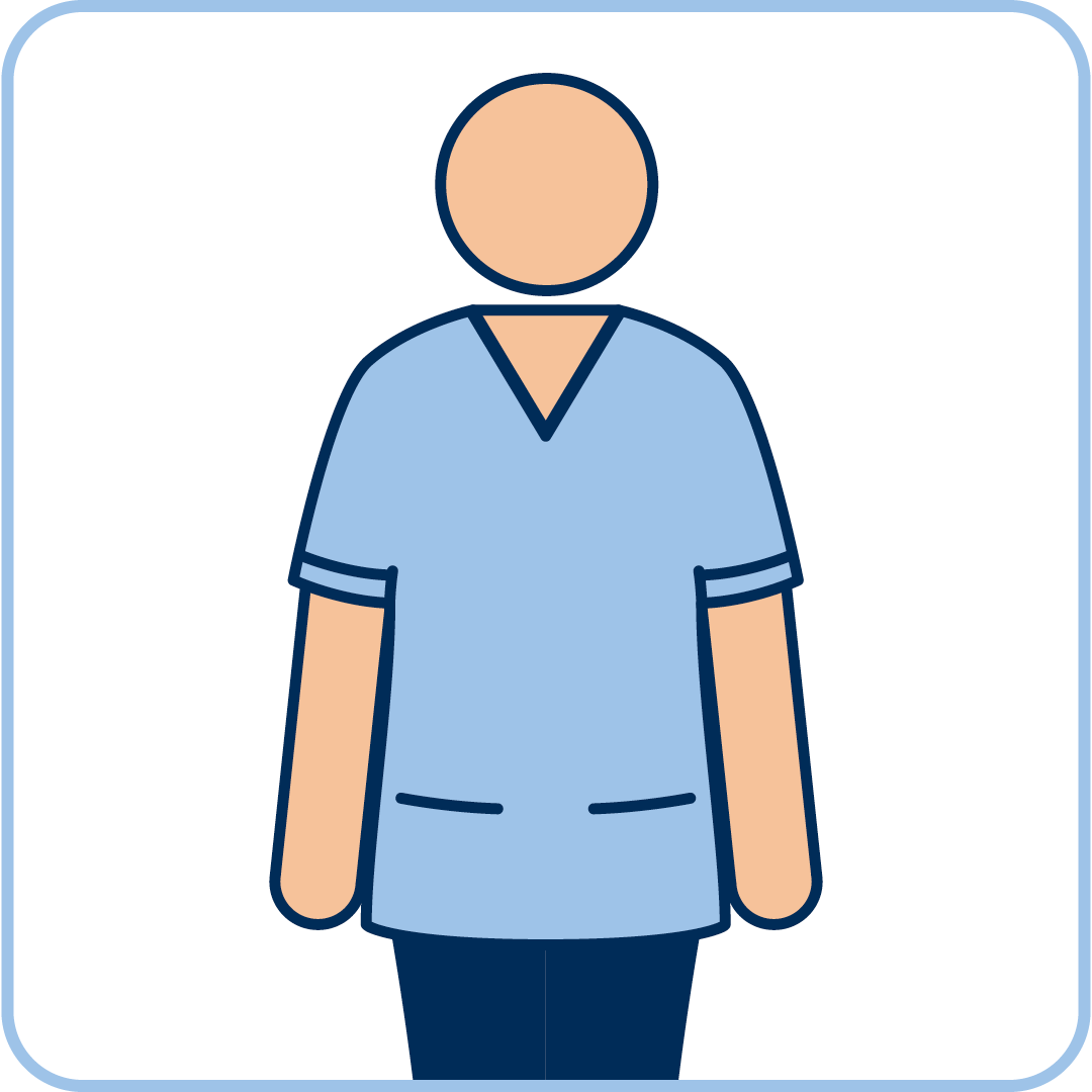 Healthcare assistants<br />
Our uniforms<br />
• Pale blue tunic<br />
• Navy blue trousers<br />
Our role<br />
We support healthcare<br />
professionals in diagnosing,<br />
treating and caring for patients.