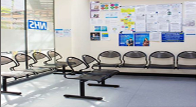 the waiting room of an NHS building