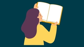 woman reading a book<br />
