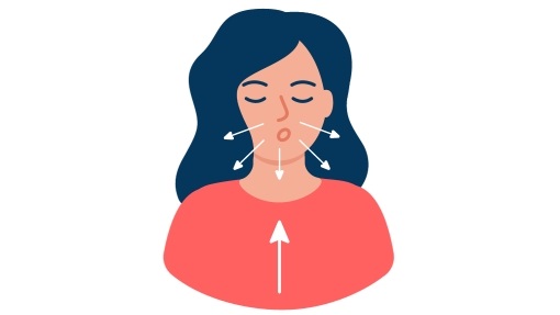Breathing exercise A woman doing breathing exercises
