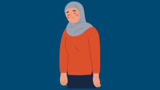 a woman looking sad