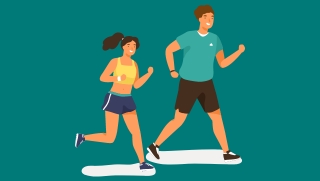 two people jogging