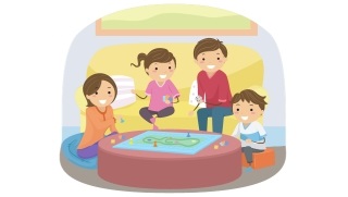 image 11 A family playing a board game