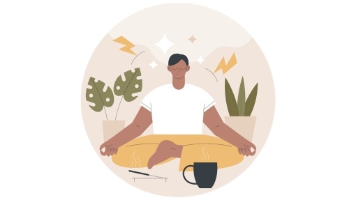 a man practicing mindfulness