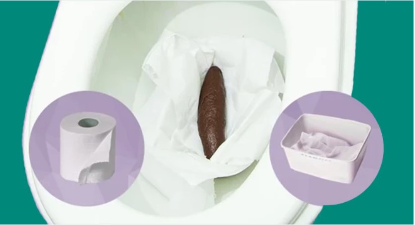 can use Image of toilet paper and kitchen roll to help collect your sample