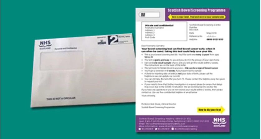 screening kit bowel screening test letter