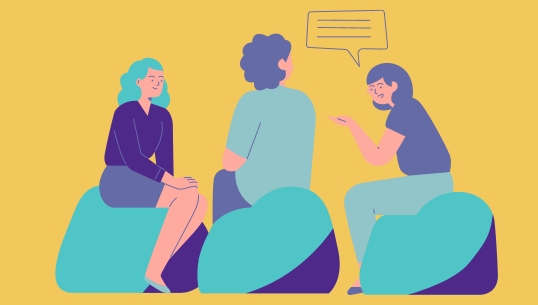 Individuals talking to raise awareness 
