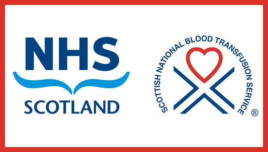 NHS Scotland logo and Scottish National Blood Transfusion Service logo