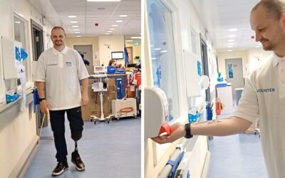 Horrific accident inspired Simon to become hospital volunteer