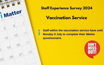 Teams within vaccination service take part in iMatter