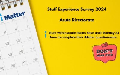 Deadline for acute staff to participate in iMatter