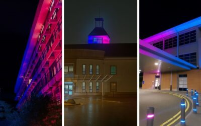 NHS Lanarkshire is turning pink and blue