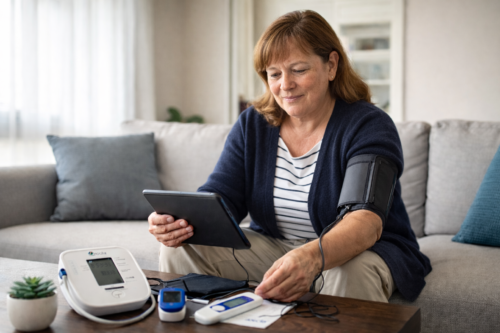 Patients identified as suitable for Virtual Ward care are provided with simple, easy-to-use monitoring equipment.