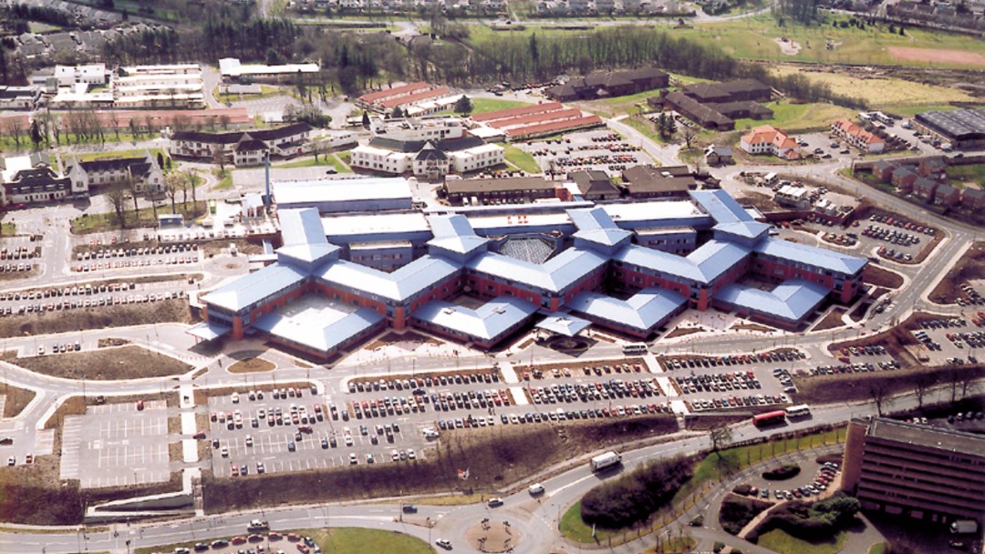 Hairmyres Aerial – Pulse Aerial photograph of University Hospital Hairmyres